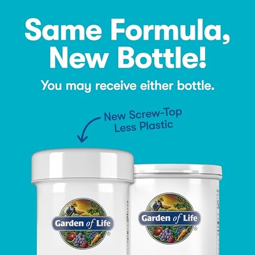 Garden of Life bottles with new screw-top design