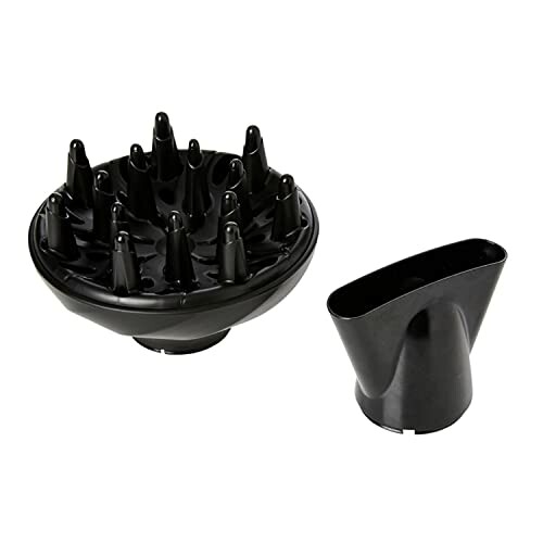 Black hair dryer diffuser and nozzle attachment