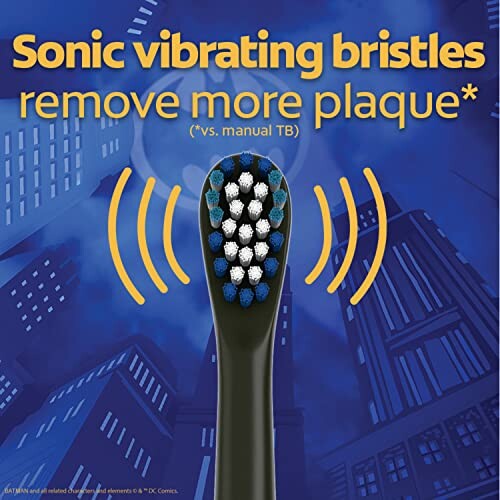 Sonic vibrating toothbrush bristles for plaque removal.