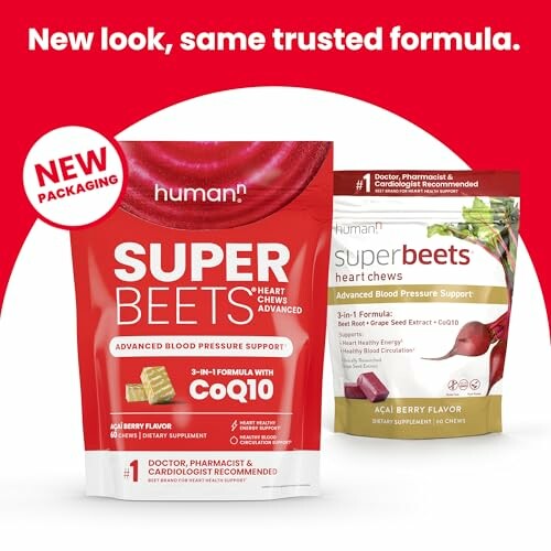SuperBeets Heart Chews packaging with new look