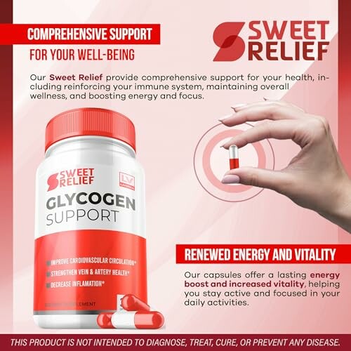 Sweet Relief Glycogen Support supplement for energy and vitality.